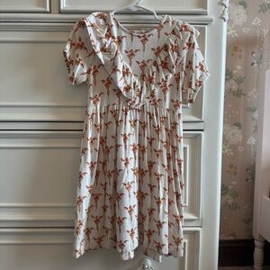 Kate Quinn V Neck Ruffle Carrot Dress